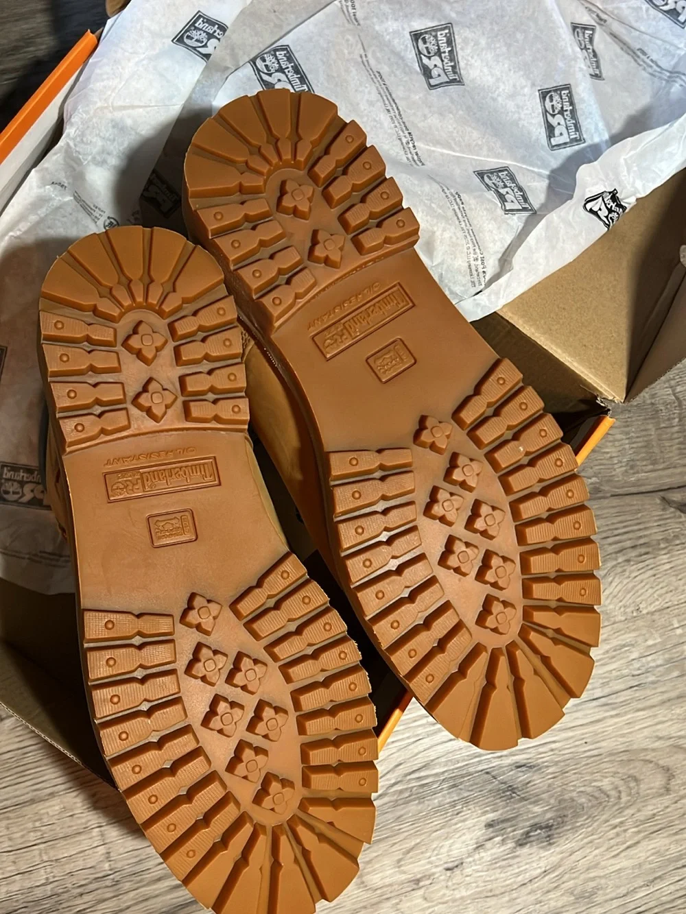 Timberland Wheat Work Boots with Black Collar